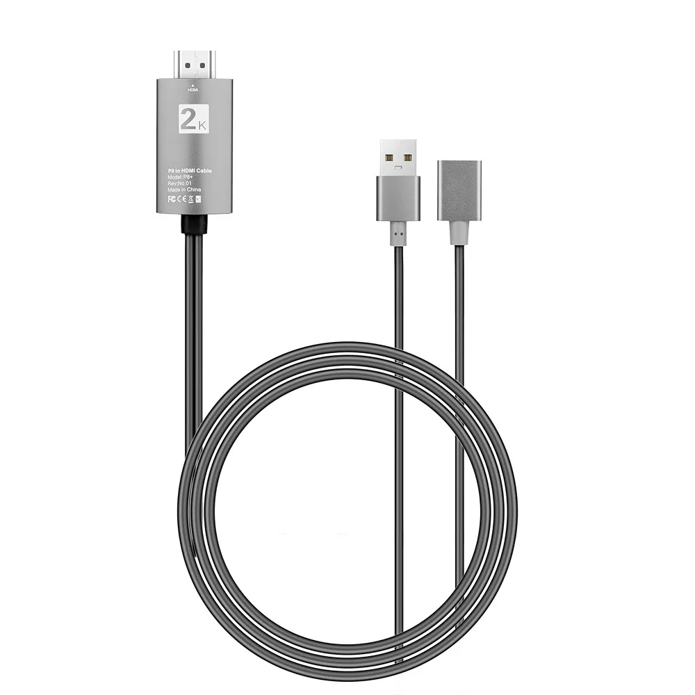 3 in1 USB to HDMI Cable 2K HD 1080P HDTV TV AV Adapter Cable Cord for iPhone XS XS MAXXR  Supports Mirroring 40JUL17 (6)