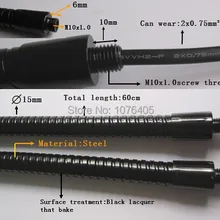 DIY 15 мм Диаметр Гусенек черный Алюминий 60 см шланг трубки