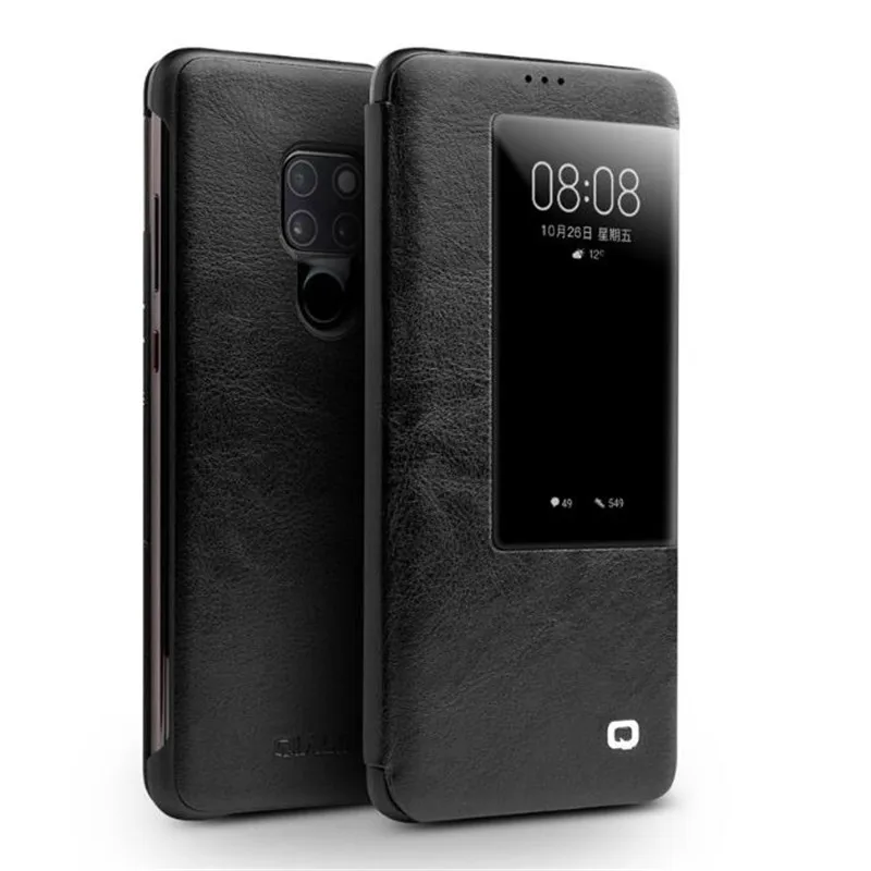 QIALINO Роскошный чехол книжка из натуральной кожи для Huawei Mate20 Pro Стильный