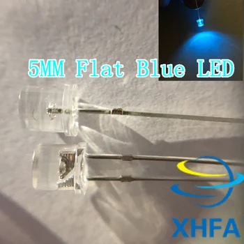 

100pcs Flat Top 5mm Blue LED Diode Light Water Clear 5 mm Ultra Bright Wide Angle Light-Emitting Diode LED Lamp Through Hole