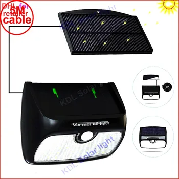 

48 LED 900lm Solar indoor Light PIR motion radar smart led Newest Led Li street ligh 5M cable wall outdoor l
