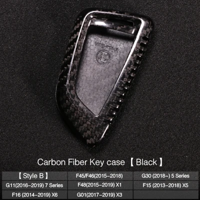 Interior Carbon Fiber Key case Key Chains Holder Car Keyring Keychains Styling For BMW M Sport M5 M6 X1 X3 F30 F34 F48 G30 G01 - Название цвета: Key Case Black