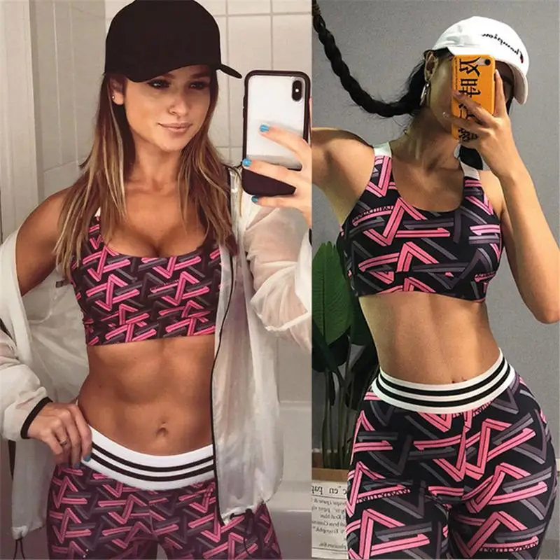 

2018 Newest Women's Sports Yoga Set Sports Wear Activewear Sexy Gym Clothing Sets Womens Clothes