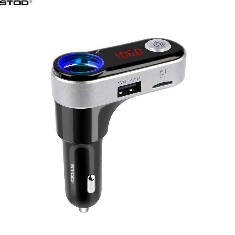 

BTOD 2 USB Car Charger 2.1A Fast Charging 1 Cigarette Lighter Bluetooth FM For iPhone 7 Plus Samsung Lenovo ZTE Huawei AUX Audio