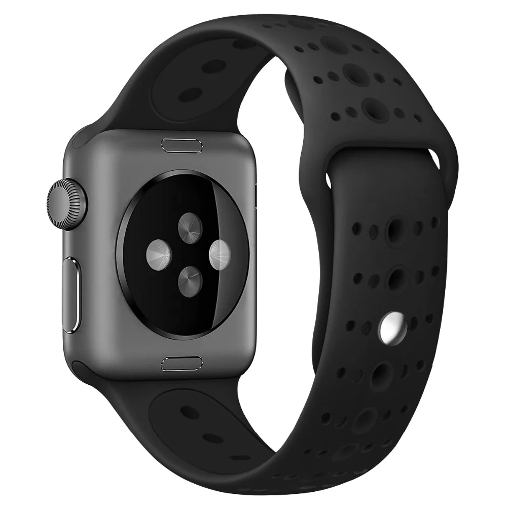 Хохлатый силиконовый спортивный ремешок для Apple Watch 4 44 мм 40 мм IWatch band Series 4 3 2 1 наручный браслет ремень резиновый ремешок для часов