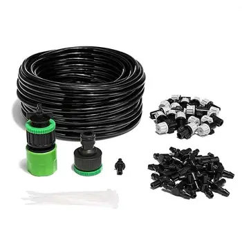 

20M Water Misting Cooling System Mist Sprinkler Nozzle Outdoor Garden Patio Greenhouse Plants Spray Hose Watering Kit