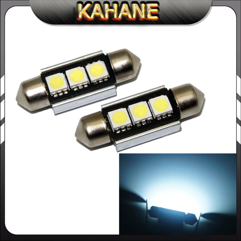 

2X 5050 3SMD LED light Super bright LED white color With heatsink Canbus no error License Plate Light For Audi BMW BENZ VW