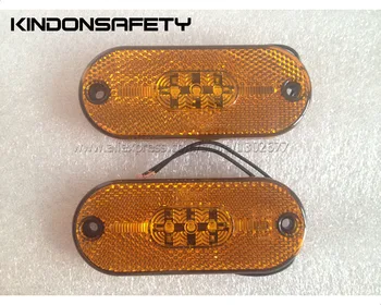 

10pcs Free shipping! E-MARKED Auto Side Marker Lamp with 3pcs of SMT LEDs, emitting amber light, PMMA amber lens, DC12V or DC24V