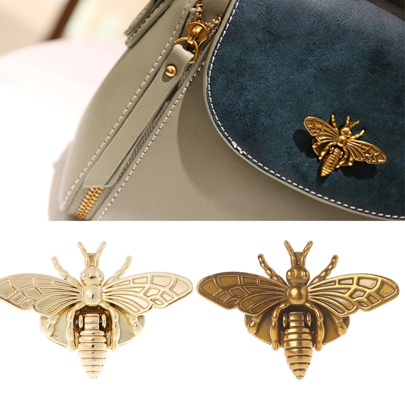 

1.77x1.3'' Fashion Bee Shape Clasp Turn Lock Metal Hardware For DIY Handbag Shoulder Bag Purse