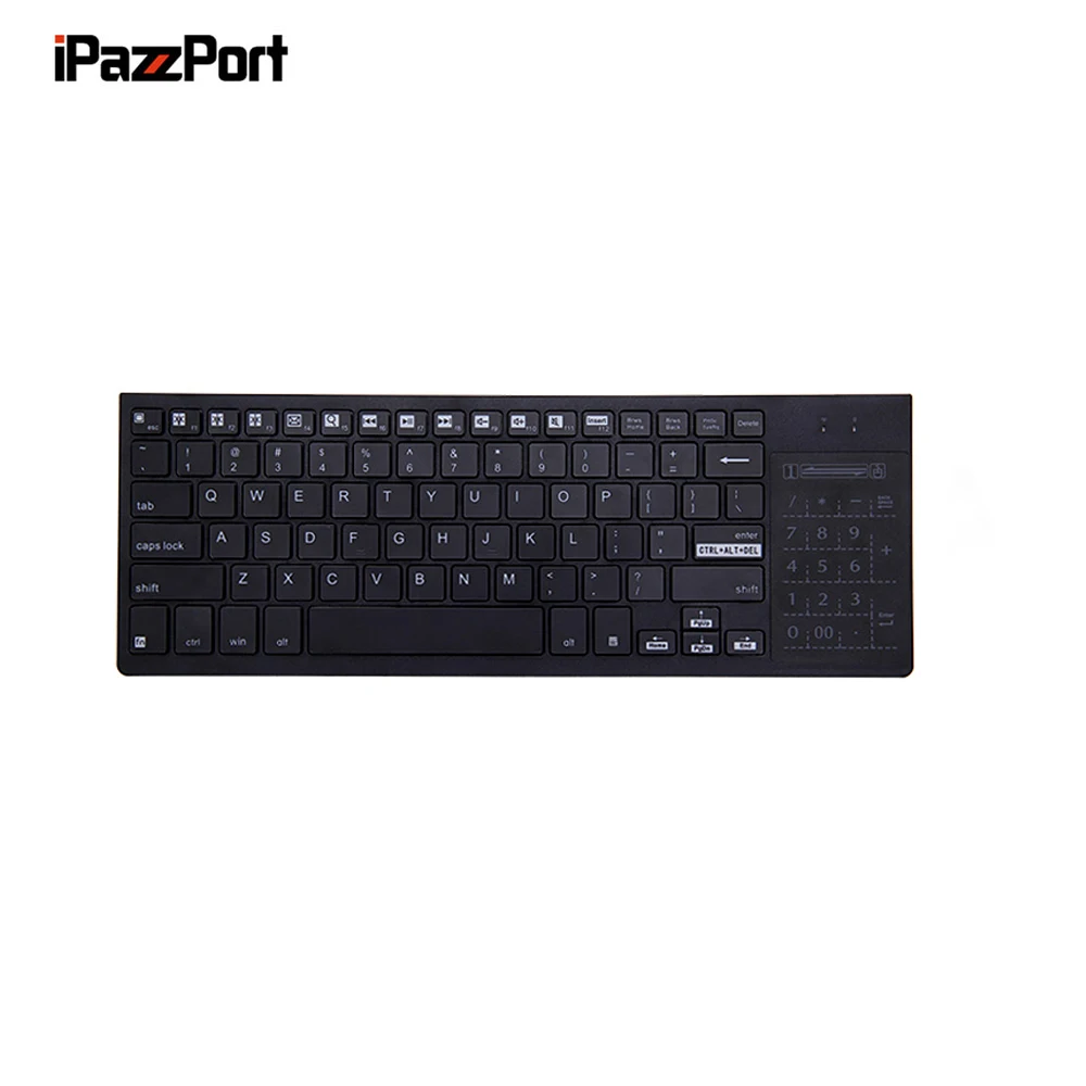IPazzPort KP 810 35 2 4Ghz Wireless Multi media Keyboard with Touchpad Numeric Keypad for Windows