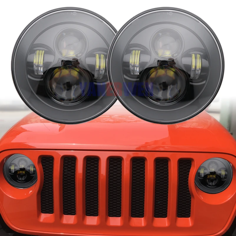 

1 pair 7inch LED Headlight For Jeep Wrangler Hummer H1&H2 Patrol Y60 TJ JK LJ CJ 2D 4D for 1997-2016 Lada Niva Offroad 4x4 .