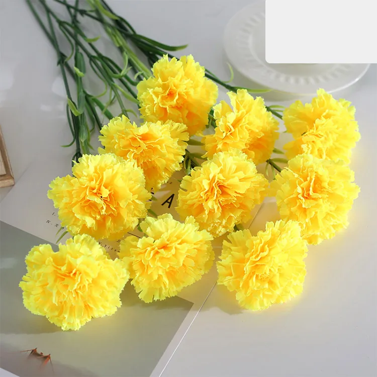 artificial flowers flower carnation silk branch wedding Bridal Bouquet Fall Vivid Fake Flowers For Wedding Home Decoration - Color: as the picuter