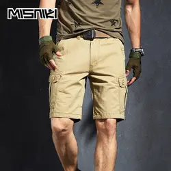 Misniki 2018 новые летние брюки-карго Шорты для женщин Для мужчин Мульти карман хлопок Военная Униформа Тактический Повседневное Для мужчин S