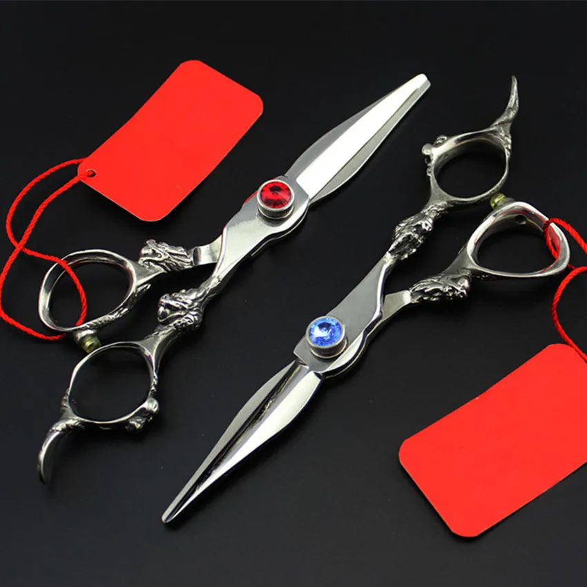 New Upscale Germany 440c 9cr13 6 inch gem Dragon hair scissors hair