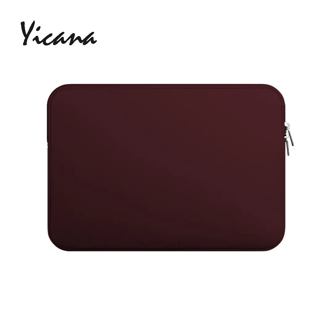 Чехол Yicana для ноутбука 11, 12, 13, 14, 15,6 дюймов, MacBook Air Pro, ультрабук, ноутбук, планшет, компьютер, портативная мягкая сумка на молнии - Цвет: Red
