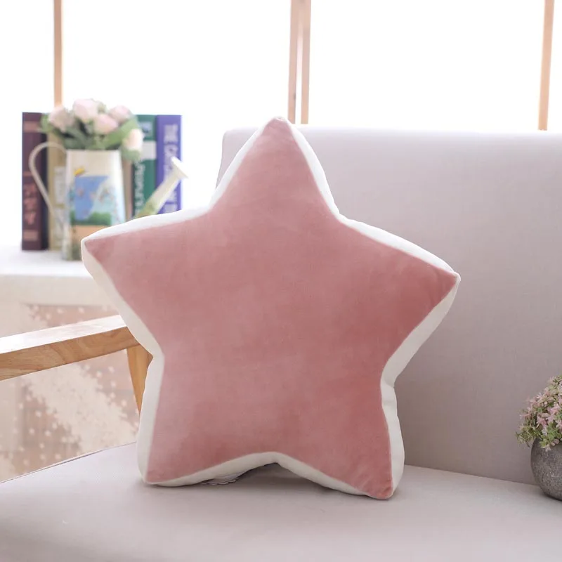 Яркие цвета, облако, звезда, Луна, радужная Подушка, круглая форма, мягкая шаровая подушка для дома, дивана, Декор, подушка, подарок для друга - Цвет: pink star 36x36cm