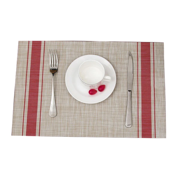 Simple Skid stripe Pattern Placemats Insulation Dining Room Table Mats