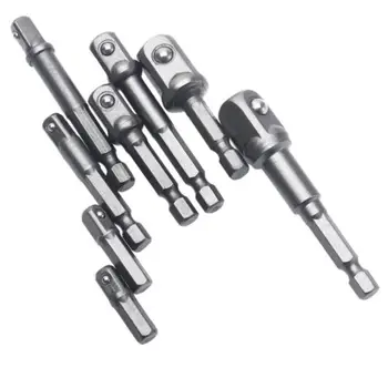 

Fixmee 8Pcs Socket Adapter Impact Hex Shank Drill Bits Power Extension Bar Set 1/4" 3/8" 1/2" Connecting Rod Wrench