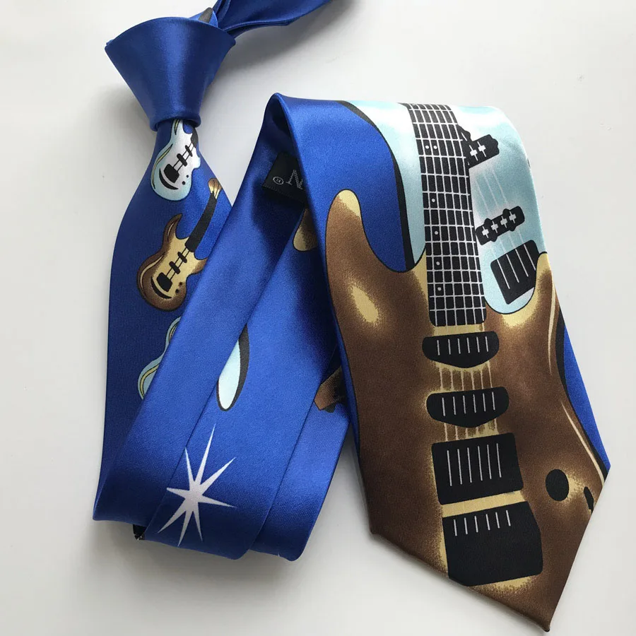 Уникальные мужские музыкальные галстуки музыкальная тема вечерние галстуки для шеи Виолончель с музыкальными нотами