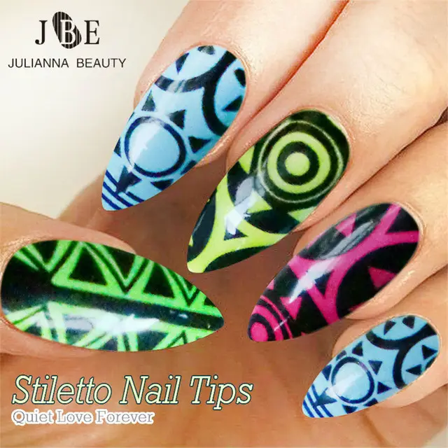 24pcs Set Nail Art Tips Oval Stiletto False Fake Tip Manicure 24pcs Set Nail Art Tips Oval Stiletto False Fake Tip Manicure Artificial Claw Acrylic