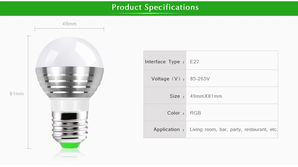 1 шт. E27 AC110V 220V 230V 240V RGB светодиодный шарик Цвет Сменные ночной Светильник для вечерние праздничные украшения лампа+ штепсельная вилка европейского стандарта