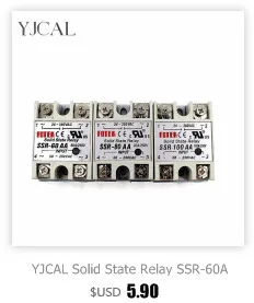 YJCAL Solid State Relay SSR-60DA SSR-80DA SSR-100DA 60A 80A 100A 3-32V DC TO 24-380V AC SSR 60DA 80DA 100DA