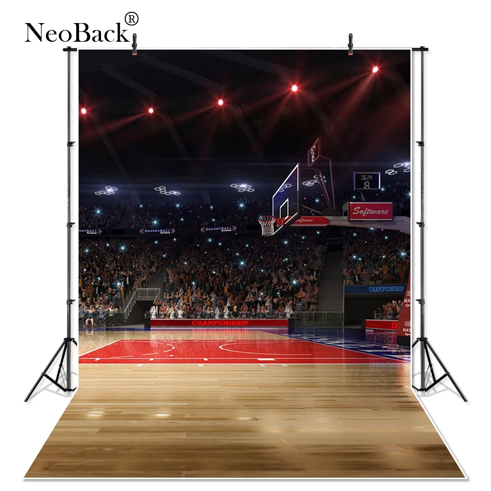 

NeoBack 5x7ft NBA Basketball Court Sport Event Photo Backgrounds Children Studio Senior Portrait Photographic Backdrops B4193