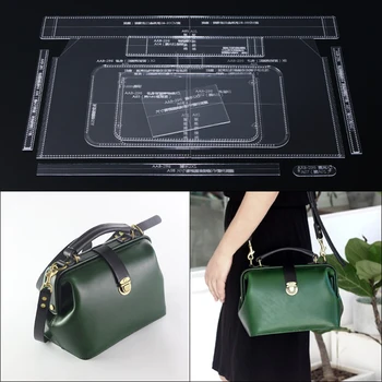 

1 Set Shoulder Satchel Bag Handbag Sewing Pattern DIY Handmade Leather Template Leather Durable Acrylic Stencil 30*28*14cm