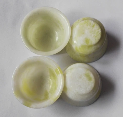 

4Pcs Natural Lantian jade Tea Sets wine cups Hand grinding Delicate cups Gift collection