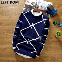 LEFT ROM 2017 men good autumn fashion sweater hedging sweater slim casual T-shirt bottoming shirt coat cotton print man sweater