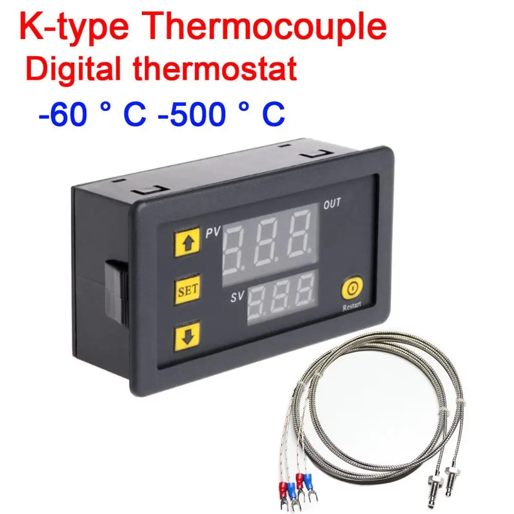 DC 5v 12V 24V 60C to + 999C цифровой термостат контроллер температурный переключатель k тип