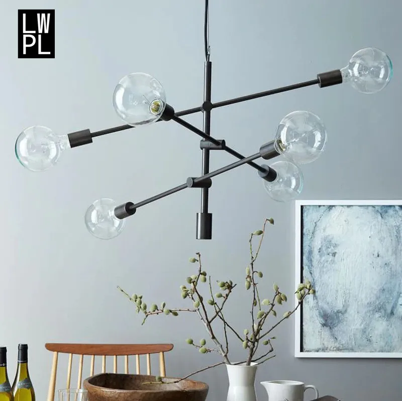 

Nordic Postmodern Chandelier Ceiling Lights Art Creative Clothing Store Hanging Lamp Geometry Line Luminaire Industriel Lighting