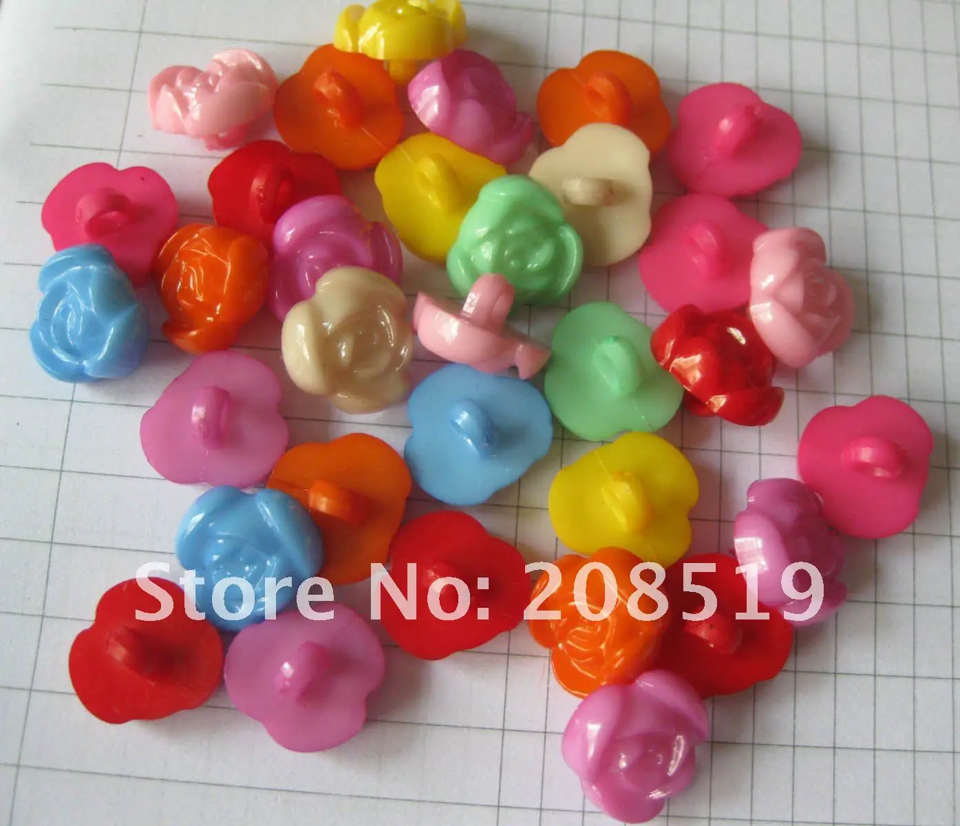 NB0020 13 мм розовые разноцветные пластиковые пуговицы 300 шт Разноцветные пуговицы для детской одежды