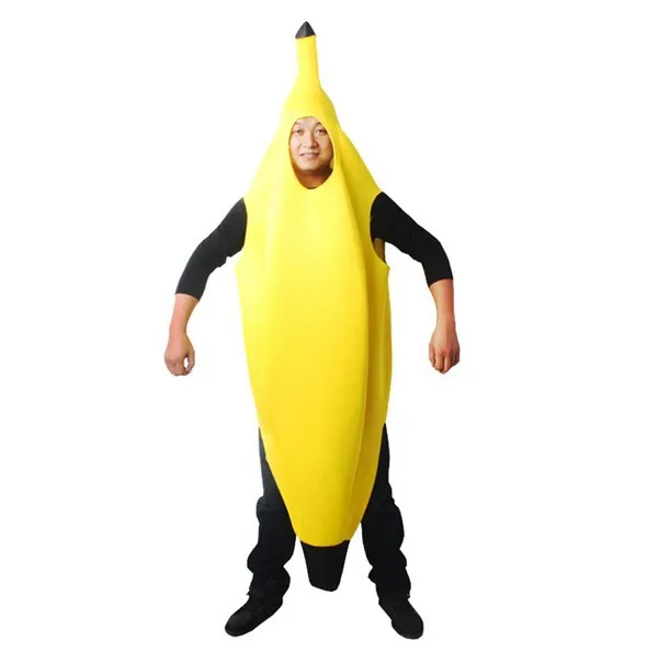 Костюм «банан», вечерние карнавальные костюмы для взрослых и детей на Хэллоуин, желтые костюмы на рост 130-185 см