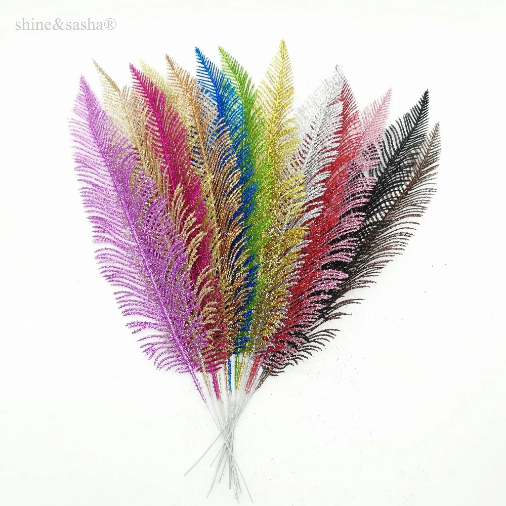 

38cm glitter flower Christmas tree decoration fern leaf pine tree Christmas flower DIY flower source material