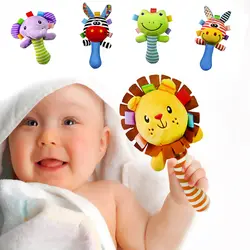 Детские руки Training милые плюшевые игрушки мягкие льва, слона мультфильм животных колокол мобильного телефона Bell новорожденных детские