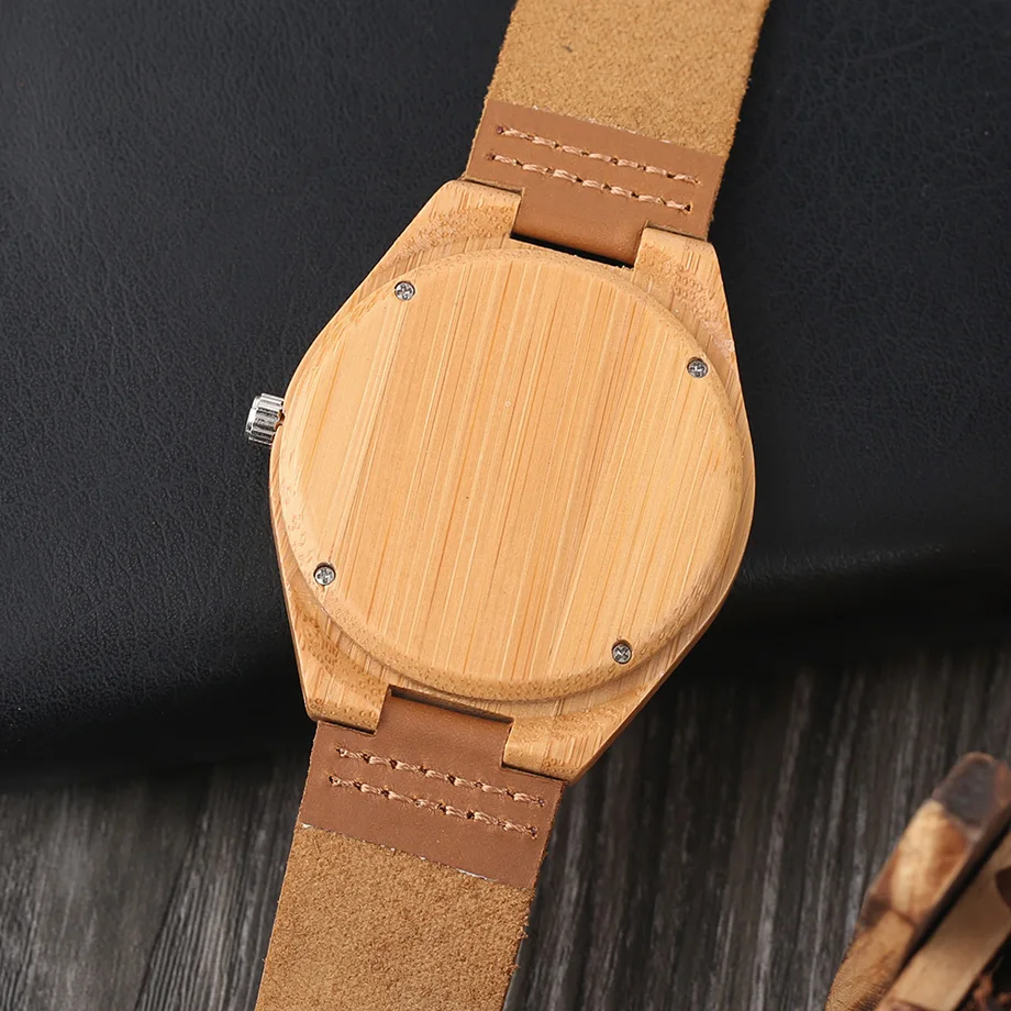 Top Unique Men Natural Wood Watches Tiger Pattern Genuine Leather Bracelet Sport Quartz Watch Male Special Gift (12)