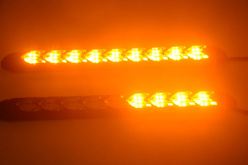 2 шт. светодиодный DRL Дневной ходовой светильник автомобильный Стайлинг динамический стример поток Янтарный сигнал поворота Предупреждение рулевое управление Туман Дневной фонарь
