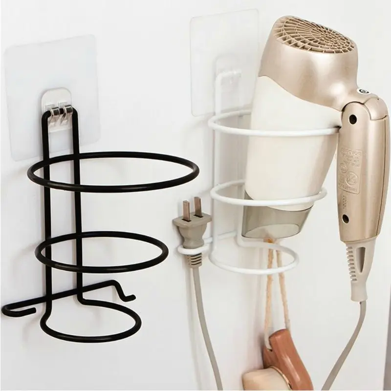 Hair Dryer Rack Wall Mounted Bathroom Hotel Stand Holder Hairdryer Shelves Shelf Storage Hanger