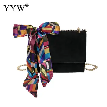 

Evening Party bags Velour Box Bag Bowknot Ribbons Crossbody Bags For Women With Chain Bag Clutch Handbag design mini small girl