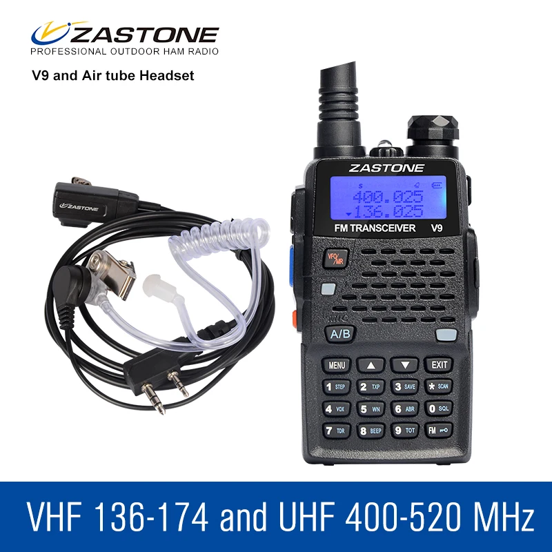 Zastone V9 5W Long Range Walkie Talkie VHF UHF 136 174Mhz