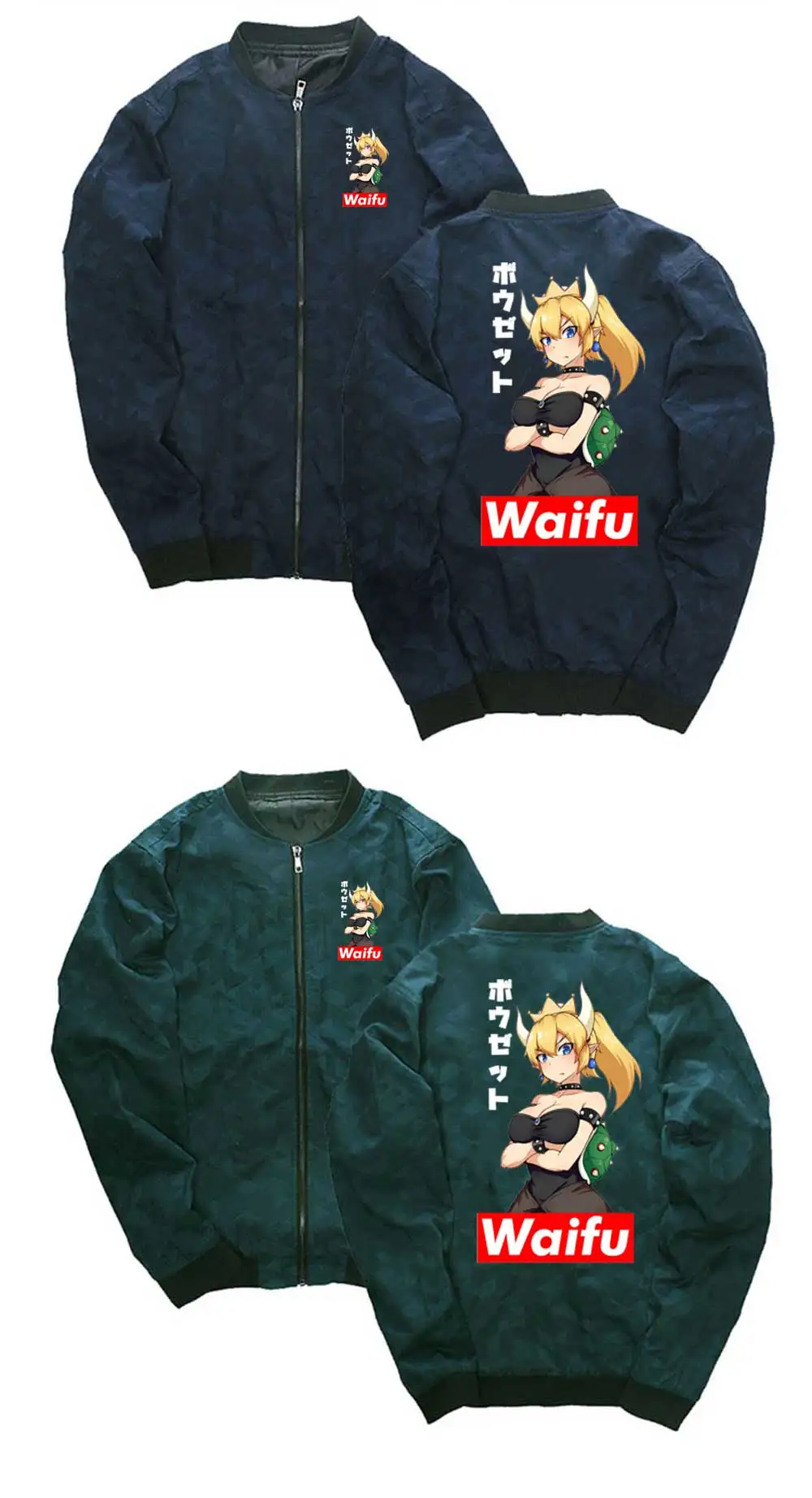 Мужские куртки с героями мультфильмов Bowsette waifu, ветровка в стиле хип-хоп, Прямая поставка, мужские куртки, уличная одежда, пальто с