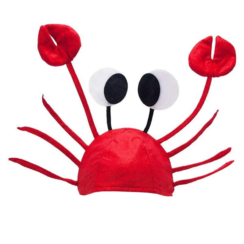 

Christmas Red Lobster Crab Sea Animal Hat Halloween Costume Fancy Party Adult Children Cap