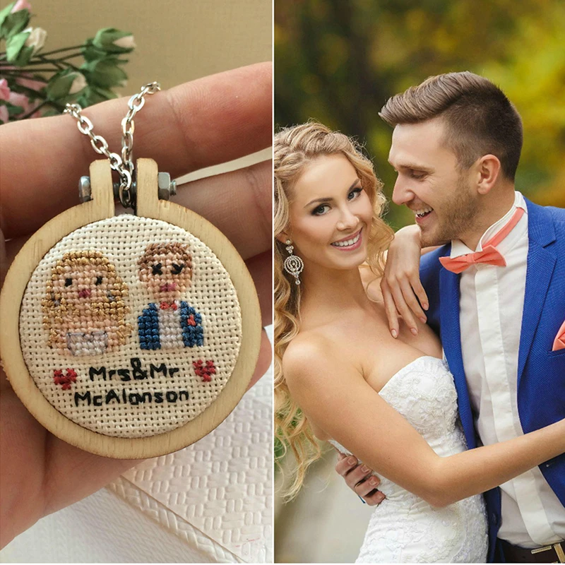 

Mini Embroidery Hoop Wooden Embroidery Frame Small Hand Stitching Hoop Cross Framing Hoop Wood Earring DIY Gift
