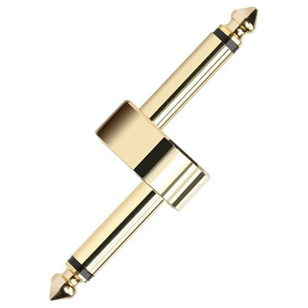6.35mm Instrument Double Head Metal Effect Coupler Patch Plug Adapter Guitar Pedal Connector Straight Audio Music Accessories
