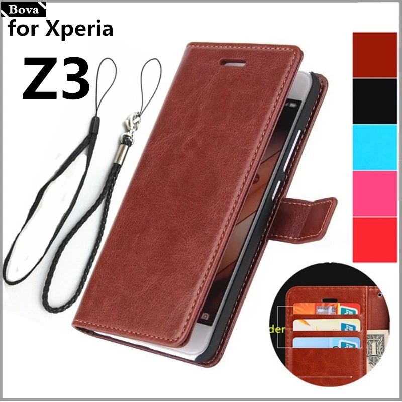 

card holder cover case for Sony Xperia Z3 D6603 D6633 D6653 D6683 leather case Protective Cover Retro holster wallet flip case