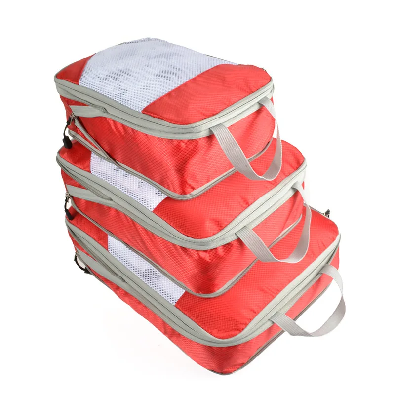 Quenya новейшая Сальниковая набивка кубики путешествия расширяемые упаковочные органайзеры 3 шт. нейлоновая большая дорожная сумка для мужчин/женщин - Цвет: 01 style  Orange