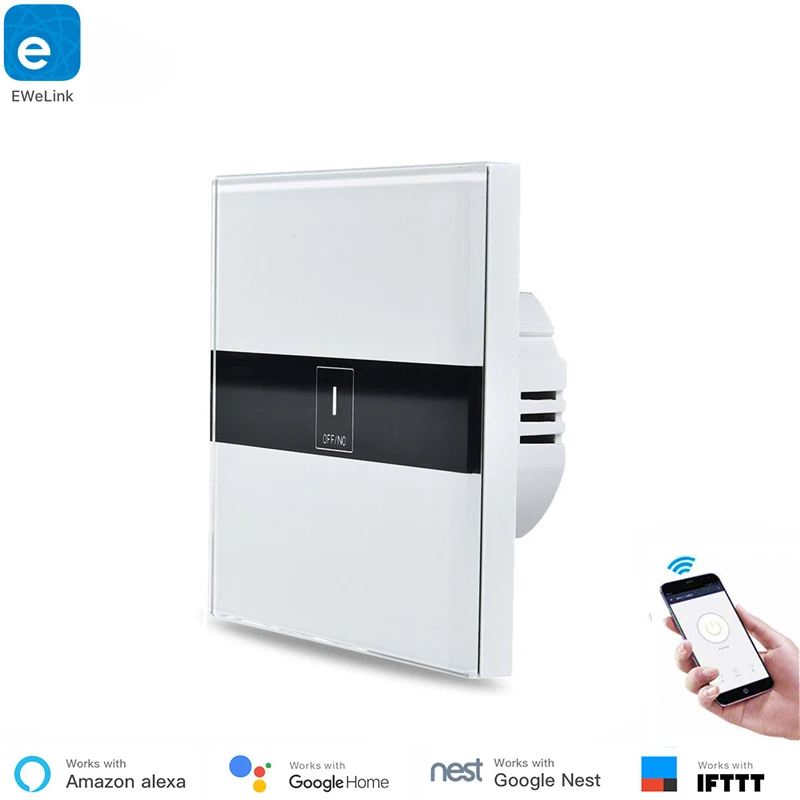 EU 1gang Alexa Google Home совместимый WiFi настенный выключатель света умный сенсорный переключатель стандарт США таймер дистанционного управления 1 2 3 4 банды IFTTT - Комплект: EU 1gang