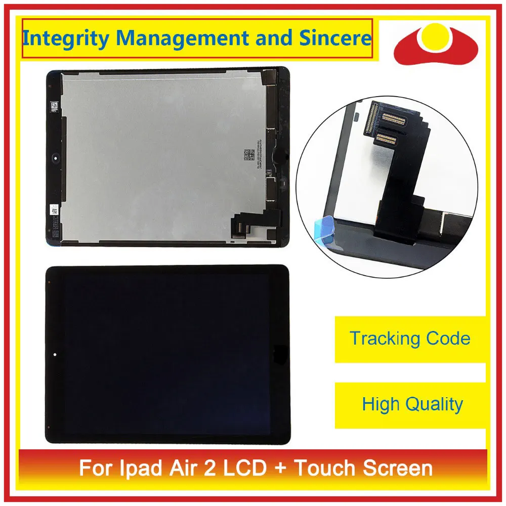 

5Pcs/lot DHL EMS 9.7" For Apple Ipad Air 2 A1567 A1566 Full Lcd Display With Touch Screen Digitizer Panel Assembly Complete