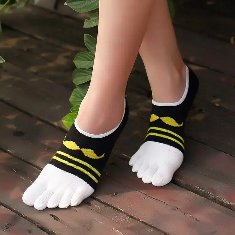 3 пары/партия, летняя обувь на тонком «Five Finger», «Для женщин удобные хлопковые носки-следки Для Невидимые носки с пальцами; носки с 5 пальцами носки-тапочки милые - Цвет: 4